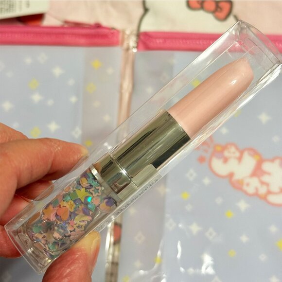 Amifa Kawaii Purikura Clear Vinyl Pouches Set with Qlia Glitter Bear Lipstick Pe - Picture 6 of 9